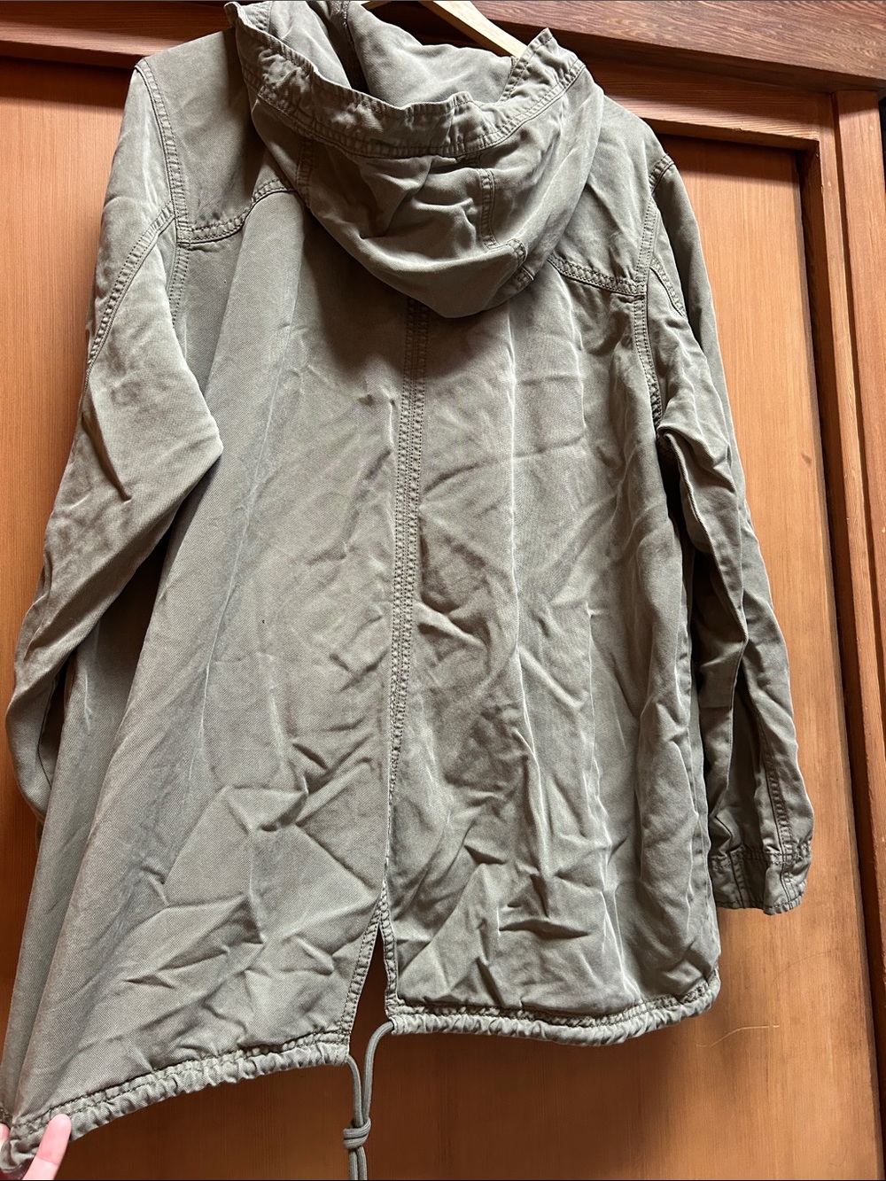 American Eagle Outfitters Olive Green Utility Jacket with Hood - Picture 4 of 5